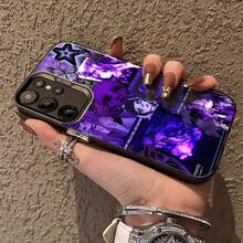 Collage de anime con temática morada adecuado para  Galaxy S25ULTRA, S24PLUS, S23FE, S21PRO, S22, S20+, A03S, A05S, A14, A31, A53, A34, A10, A04E, M04, A33, A35, A55, A72, A71, A70, A22, A16, A06, A20S, A54 Funda especial para teléfono , anti-suciedad, a la moda, moderna, colorida, plateada IMD - Colores mezclados - Ver 4