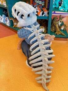 Adult Dinosaur Skeleton Costume Set, Funny Skull Outfit, Animal Themed Party Cosplay - Grey - View 14