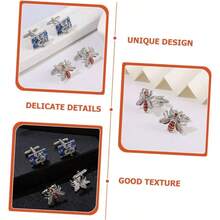 Gemelos Abeja Diamante gemelos de gata corbatas para hombre corbatas aqua para hombres reloj de hombre anillos hombre camisas gemelos trajes gemelos rojo - 2 x 1,5 cm x 3 unidades - Ver 6
