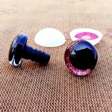 20 mắt nhựa đen bóng, mắt búp bê, kích thước 12/14/16/18/20mm, mắt 3D lấp lánh có vòng, thích hợp cho móc len, có vòng, mắt to, thích hợp cho búp bê móc len, mắt nhựa móc len, phụ kiện DIY cho gấu bông - Mắt trăng nhiều màu - Xem 9