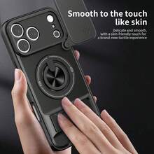 1 Giá đỡ kiêm vòng xoay 360°, kết hợp 2 trong 1 mềm và cứng, sạc không dây, chống trầy xước, chống rơi, chống bám vân tay, giá đỡ kép, bảo vệ ống kính camera, giá đỡ từ tính cho ô tô, tương thích với iPhone 17 Pro Max/16/15/14/13/12, dòng OPPO, Redmi, Moto, Transsion, v.v. - màu đen - Xem 10