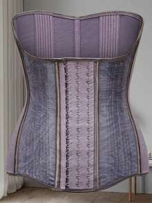 1PC Ladies' Double-Layer Mesh Waist Cincher Corset With Snap Buttons For Figure Shaping - Multicolor - View 18