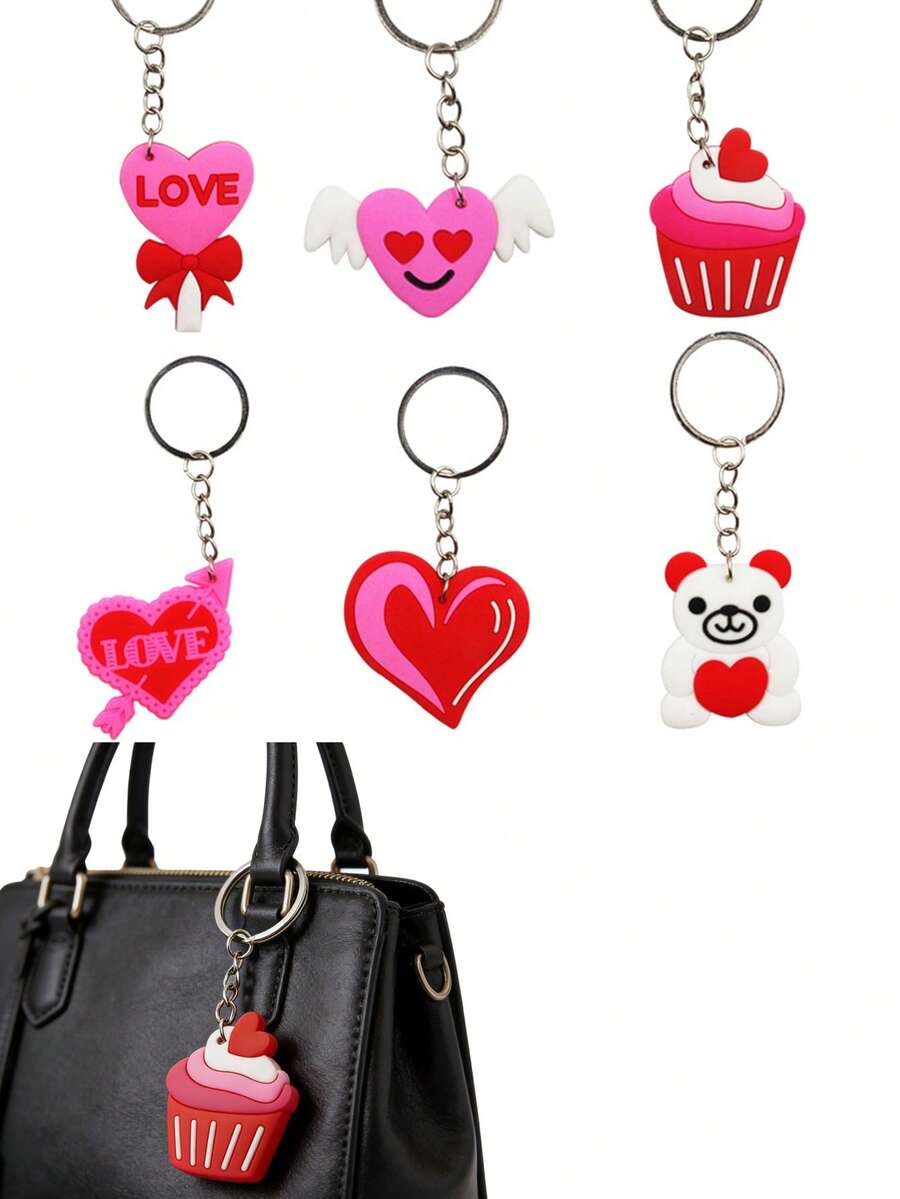 5/10/50pcs Heart Keychains Suitable For Couples, Ized Matching Key Rings, Valentine's Day & New Year Gifts, Love-Themed Keychain