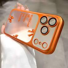 With God, All Things Are Possible. Patterned, Electroplated, Semi-Transparent, Frosted, Fully Enclosed PC Orange Color Is Compatible With IPhone 17 Pro Max/Air/16/15/14/13/12. It's An Ideal Gift For Christmas And Valentine's Day, Perfect For Boyfriends, Girlfriends, And Family. - 橘色 - 查看 7