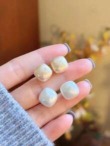 3 Pairs Retro Minimalist Elegant Faux Pearl Stud Earrings Set, Chic Lightweight Earrings Suitable For Women's Daily And Holiday Wear - Nhiều màu 4 - Xem 10