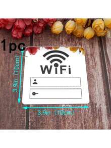 1pc Acrylic WiFi Password Sign, Decorative Pendant, WiFi Network Logo And Password Plate, WiFi Logo Sticker Wall Decal, Shop Sign, Cafe Sign, Restaurant Sign, Home Decor, Party Decoration - Multicolor - View 9