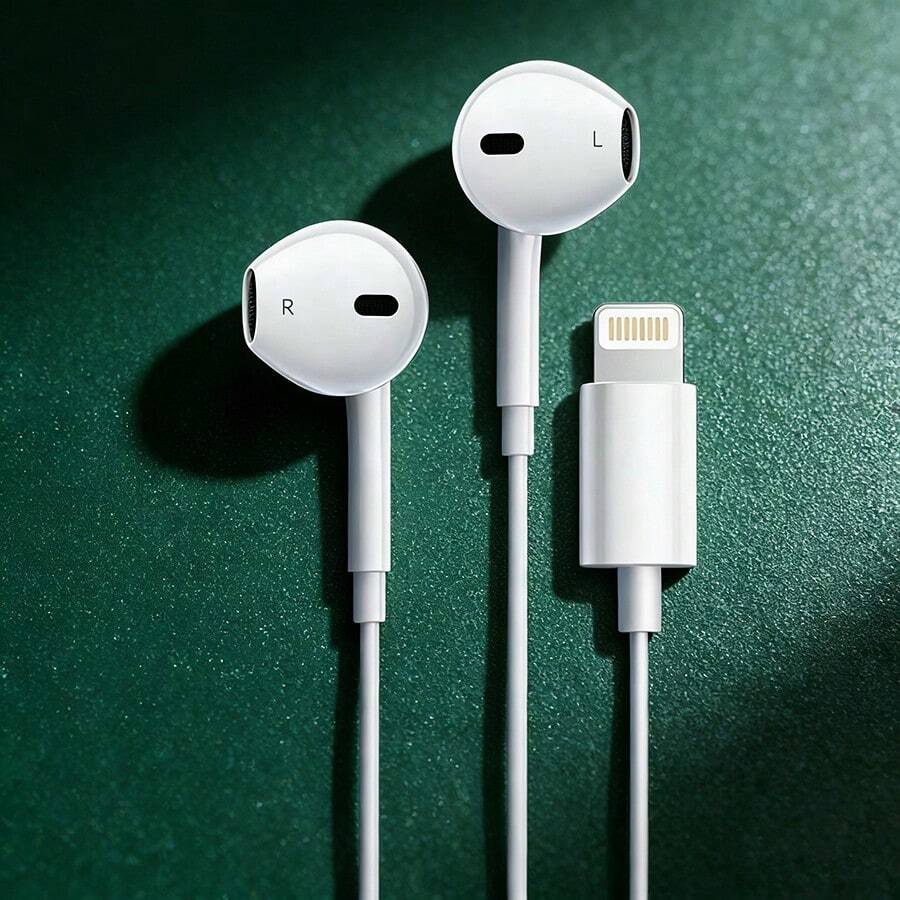 Wired Earphones With Lightning Connector For IPhone 14/13/12/11/XR/XS/X/8/SE/Pro/Pro Max, Plug And Play, Built-In Microphone And Remote Control, Noise Cancelling In-Ear Headphones, Compatible With All IOS Systems