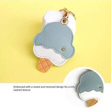 Leather Keychain Holder Case Compatible With Apple AirTag Cute Protective Air Tag Cover Keychain Ring Anti-Scratch Finder GPS Tracker Case - Multicolor - View 4