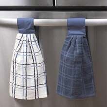 Ritz Kitchen Wears - Toalla de Cocina, Toalla a Cuadros y Lisa, Paquete de 2, , 2 Pack Checked & Solid, 1, 2(Azul (Federal Blue) toalla a cuadros y lisa, paquete de 2) - Multicolor - Ver 2