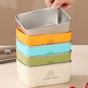 2pcs Or 4pcs 304 Stainless Steel Food Storage Containers With Clip-On Lids - Microwave & Dishwasher Leakproof Lunch Boxes, Airtight Reusable Multipurpose Cookware Suitable For Fruits, Vegetables, Meat, Dumplings, Eggs, Garlic, Onion - Heavy-Duty