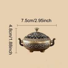 1pc Brass Incense Burner, Nepali Style Brass Incense Holder | Metal | Incense Stand | Suitable For Small Coil Incense, Small Incense Plate, Yoga Meditation, Home Decor | Valentine's Day, Daily Use - Applicable For Homestay, Tea Room, Office, Bedroom Decor, Tea Ceremony Display - Multicolor - View 4