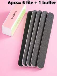 4pcs Nail File And Buffing Block Set, Professional Nail File, Suitable For Natural Nails, Manicure File, Buffing And Polishing, Nail Care, Smooth Polishing, 100/180/240/600/3000 Grit - Multicolor - View 12