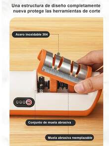 Afilador eléctrico de cuchillos, afilado rápido de cuchillas para diversos utensilios de cocina. Tres ajustes de velocidad para un control preciso, disco de afilado de alta velocidad que proporciona un afilado eficaz. La protección de acero inoxidable 304 garantiza una gran durabilidad, mientras que la base antideslizante proporciona un funcionamiento estable. Su diseño compacto facilita su almacenamiento. Regalo ideal para las fiestas. - Negro - Ver 9