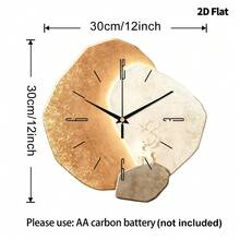 2D平面抽象复古静音挂钟，单件装，超静音石英机芯，无滴答声，适合装饰客厅、卧室、办公室，是送给家人、朋友、斋月、情人节和复活节的理想礼物。