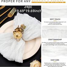 6/12/18/24/30pcs Set Sage Green Cheesecloth Napkins, Multi-Color Options Cheesecloth Napkins, Bali Cheesecloth Napkins, Rustic Boho Lavender Napkins, Suitable For Family Dinner, Restaurant, Wedding, Party, Dining Table Decor - Multicolor - View 18