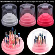 48 Holes Various Styles Acrylic Nail Drill Bits Empty Storage Box Stand Cutter Manicure Milling Container Nail Accessories Tool - Multicolor - View 2