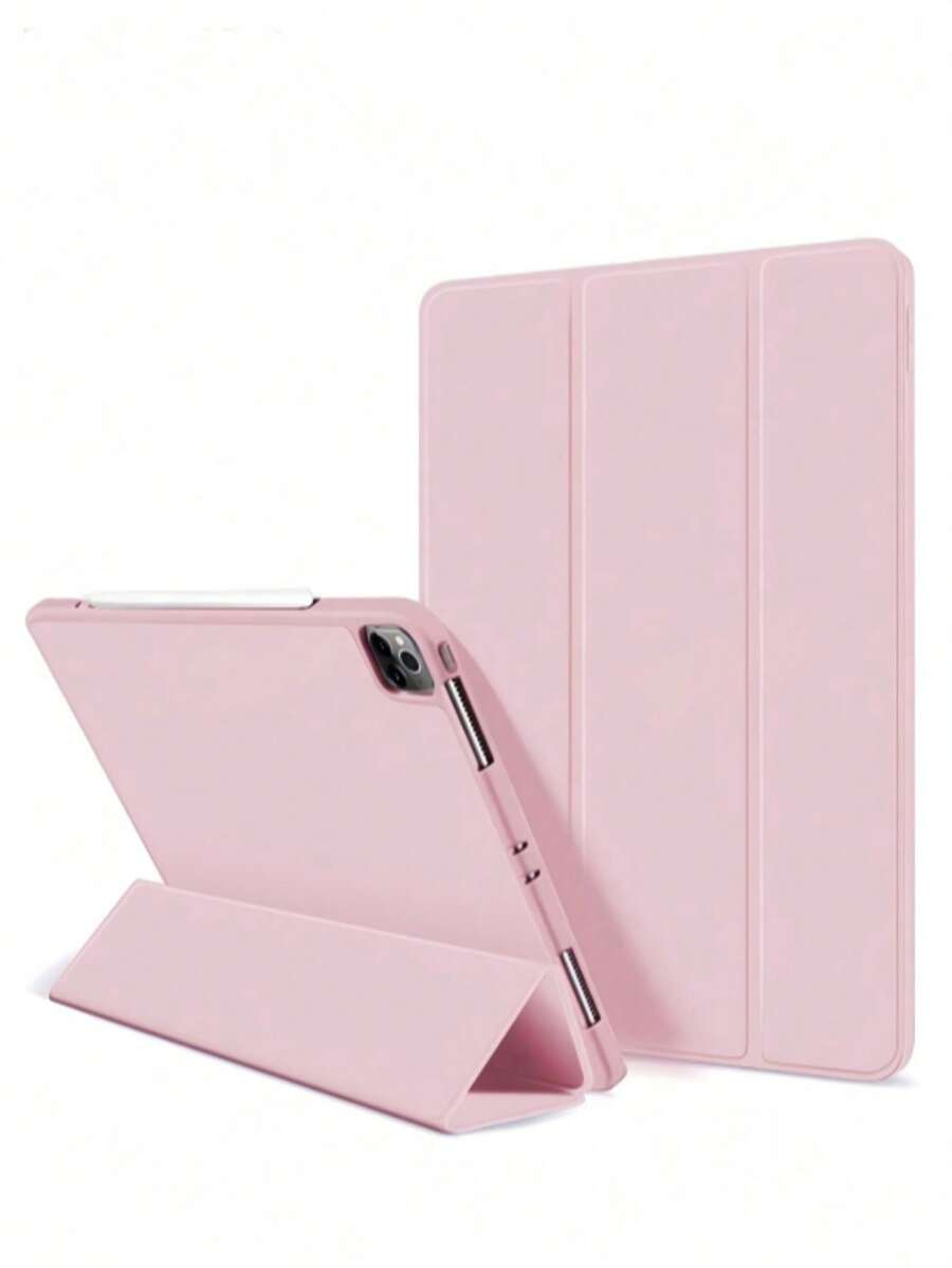 TenYide Foldable Stand Tablet Protective Case, Dust/Drop/Shock Multi-Layer Protection, Compatible With IPad/ Galaxy Tab/ MatePad/Honor Pad/ Pad/Redmi Pad/ Tab/ Xiaoxin Tab Series, Suitable For IPad A16 2025, Air 11"/13", M2, M3, Pro 11"/13", M4 2024, Air 5/4 10.9", Air 3 10.5", 9th/8th/7th Gen 10.2", 5th/6th Gen 9.7", Mini 6 - Pink - View 1