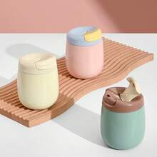 1 Pc,300ml Portable Insulated Coffee Cup With Leak-Proof Seal, Featuring A Stylish Soft-Tone Colour Scheme. Suitable For Office Use, Indoor Settings, Picnics And Outdoor Activities, Ideal For Year-Round Use. - Multicolor - View 2