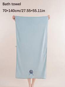 Bộ 3 khăn tắm/1 khăn hình vỏ sò, khăn tắm dày dặn thêu họa tiết lông san hô, khăn tắm/khăn trải giường mềm mại, thấm hút tốt, thích hợp cho phòng tắm, khách sạn, phòng tập thể dục, du lịch, quà tặng, salon, thể thao, ngoài trời, bãi biển, trường học, chuẩn bị năm học mới, phụ kiện du lịch, đồ dùng thiết yếu gia đình, khăn tắm, chăm sóc da. - Màu xanh nhạt - Xem 9