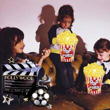 6 baloane folie popcorn pentru petrecere de seară de film, potrivite pentru ziua de naștere, petrecere pentru copii, carnaval, decorațiuni pentru petreceri cu tematică de film