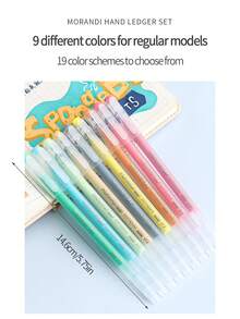 1pc High-Quality Colorful Journaling Pen, Art Student Drawing Neutral Pen, 19 Color Options, Water-Based Ink, For DIY Planner, Painting, Doodle, Large Capacity Colored Pen, Marker Pen - Multicolor - View 3