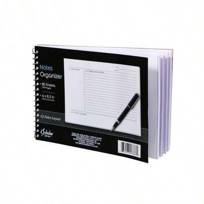 iQ Notes - tablet organizadora de notas en espiral, 80 hojas, 15.24x 21.59, multicolor