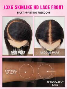 WOWANGEL 28 Inch 250% Density Water Wave Lace Front Wig, Pre-Plucked Hairline, Invisible HD Lace, Curly Lace Front Wig For Women - Natural Black - View 5