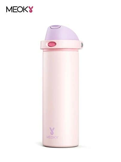 Meoky 24oz Vacuum Insulated Water Bottle With 2-In-1 Straw And Spout Lid, Insulated Cup, Keep Cold 24H, Leak-Proof, Fits In Car Cup Holder, Stainless Steel Tumbler For Sports, Travel, And School