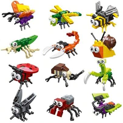 Insect Building Blocks 12 Pack Mini Bug Bricks For STEM Educational Toys Birthday Party Favors Classroom Rewards And Gift Bag Toys For Ages 6+An Excellent Tool For Introducing Space Science