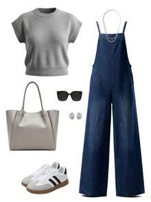 Denim Wide-Leg Jumpsuit: Spaghetti Strap Romper In Cotton-Blend For Summer Vacations, Casual Outings And City Style For Women. - Màu sắc hỗn hợp - Xem 3