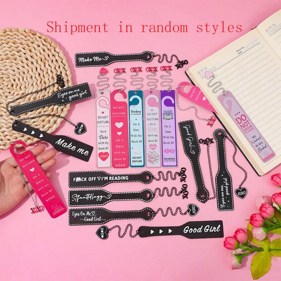 随机款式趣味乖乖女性感书签，浪漫风格不锈钢书签，款式多样，随机发货，送给爱书女性的惊喜礼物 - 彩色 - 查看 1
