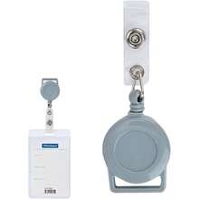 Pinza retrctil para porta credencial - Clip para soporte de credencial para tarjetas de identificacin, Clip de de tarjeta de nombre, de porttil elstico para profesores, trabajadores, enfermera - Gris - Ver 8