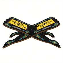 一套黑色木质书架，木质祈祷架，适合放置圣经，用于斋月和开斋节阅读，斋月宗教礼品 - 黑色 - 查看 2