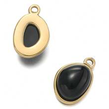 1 pieza Colgante de acero inoxidable con cuentas de piedras naturales, colgante DIY para hacer collares y pulseras, suministros para joyería