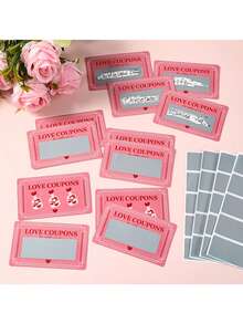 30 tấm thiệp cào chủ đề Ngày Valentine kèm hình dán cào - Trò chơi bất ngờ lãng mạn tự làm, thiệp cào hình trái tim chủ đề tình yêu, thích hợp cho các bữa tiệc, quà tặng Ngày Valentine (Cào và hé lộ thông điệp) - Nhiều màu - Xem 3