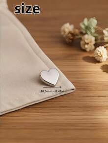 10 Heart-Shaped Metal Shirt Buttons, Elegant And Stylish Knitted Sweater Fasteners, Suitable For Clothing Repair And Handmade Heart Button Shirt Buttons With A High-End Feel - Multicolor - View 3