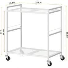 Printer StandsSoporte para torre de computadora soporte para torre de PC carro rodante de metal con capacidad para hasta 40 libras soporte para impresora móvil de 2 niveles con almacenamiento debajo del - Blanco - Ver 2