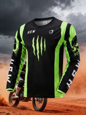 HISERWA Motocross Mountain Enduro Bike Clothing Bicycle MotoDownhill T-Shirt Teleyi WoBoyfriend Style Men BoyfriendStyle Men Cycling Jersey MTB Shirts BMX