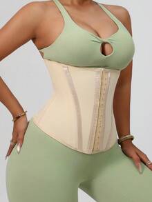 Ladies' Waist Belt With Buckles, Closed Waistband And Sports Abdominal Tightening Belt - Apricot - View 5