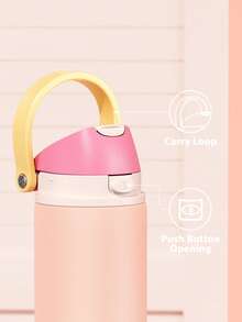 Meoky 24oz Vacuum Insulated Water Bottle with 2-in-1 Straw and Spout Lid, Insulated Cup, Keep Cold 24H, Leak-Proof, Fits in Car Cup Holder, Stainless Steel Tumbler for Sports, Travel, and School - 西柚色 - 查看 4
