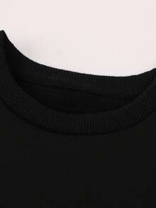 [Authorized]Stitch And Lilo Print Disney Casual Fashion Versatile Round Neck Children's Sporty Long Sleeve Sweatshirt, Lightweight Comfortable, Spring And Autumn Casual Top For Girls, Outdoor Clothing, Stretchy Fabric, Ideal For Birthday Gifts, Daily Sports And Travel. - màu đen - Xem 4