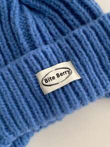 1pc Mixed Color Retro Textured Pom-Pom Earflap Knitted Fisherman Beanie Hat, Autumn/Winter Knitted Cap With Tie For Women, Thick Warm Knit Pom Pom Ski Hat - Fabric Label Pom-pom Knitted Hat - View 10