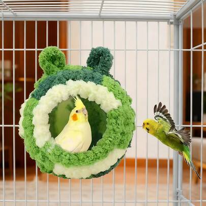 New Parrot Warm Sleeping Nest, Small Bird Winter Nest, Bird Cage Hanging Resting Warm Nest With Tiger Lily Peony Phoenix Pattern