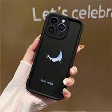 Para iPhone 16 15 14 13 12 11 Pro/Pro Max/Plus/Mini/16e XR XS XS Max Funda de silicona suave antigolpes | Dise?o Blue Moon | Protección elevada para cámara NS012 - Blanco - Ver 2