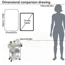 1 件装 2/3/4 层滚动推车，透明多功能储物推车，带把手和轮子，移动式收纳架，适用于办公室、浴室、厨房和客厅，透明实用推车，家居收纳 - 無色 - 查看 14