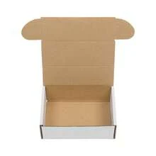 50 Pcs White Outside Yellow Inside Corrugated Paper Boxes - 6x4x2 Inch (15.2*10*5cm) For Shipping Packaging Storage Use - 預設 - 查看 8