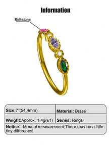 Customized Dainty And Delicate Women's Marquise-Cut Birthstone Ring. A Meaningful Family Ring Gift For Her, Girlfriend, Mom, Grandmother, Family, Friends - Perfect For Anniversaries, Valentine's Day, Mother's Day, Birthdays, Graduations, Daily Wear, Weddings, Proms, Or Any Special Occasion. - Multicolor - View 9