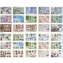 1本全模切贴纸书，带背胶和双面覆膜，复古备忘录系列，适用于礼品、办公、家居、标记、标签、教室、娱乐玩具、学生计划本、创意复古装饰DIY贴纸 - 彩色 - 查看 11