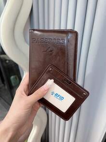 1个多功能防盗护照夹，旅行护照钱包，文件收纳包，防水护照套，一体式护照袋，男女通用，轻便旅行必备，邮轮旅行必备，度假必备，男女旅行必备，假日必备，返校必备