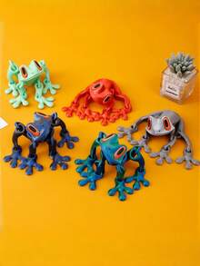 1个3D逼真青蛙摆件，关节可活动，桌面摆件，礼品收藏（部分颜色可能存在轻微色差）